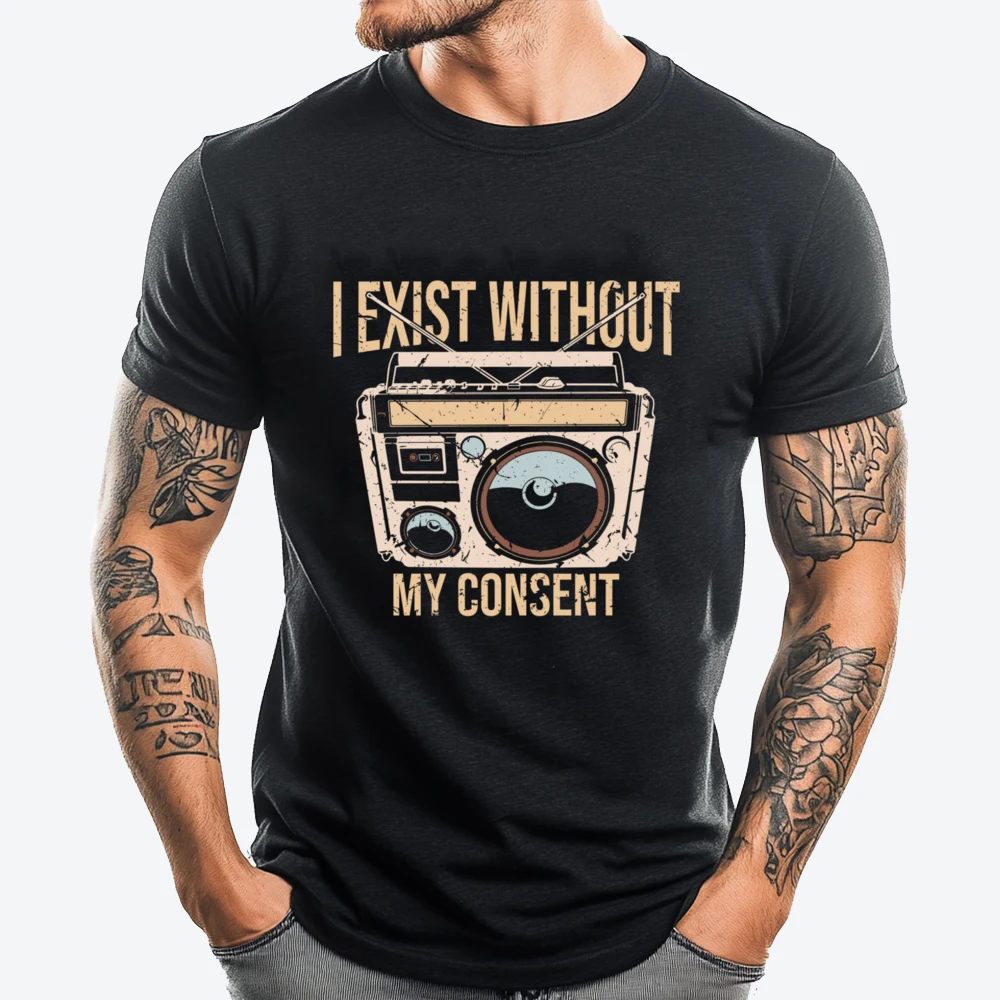 

I Exist Without My Consent Cassette Tape Camisetas Tee Shirt Mens Gifts Print Camisetas De Hombre Game