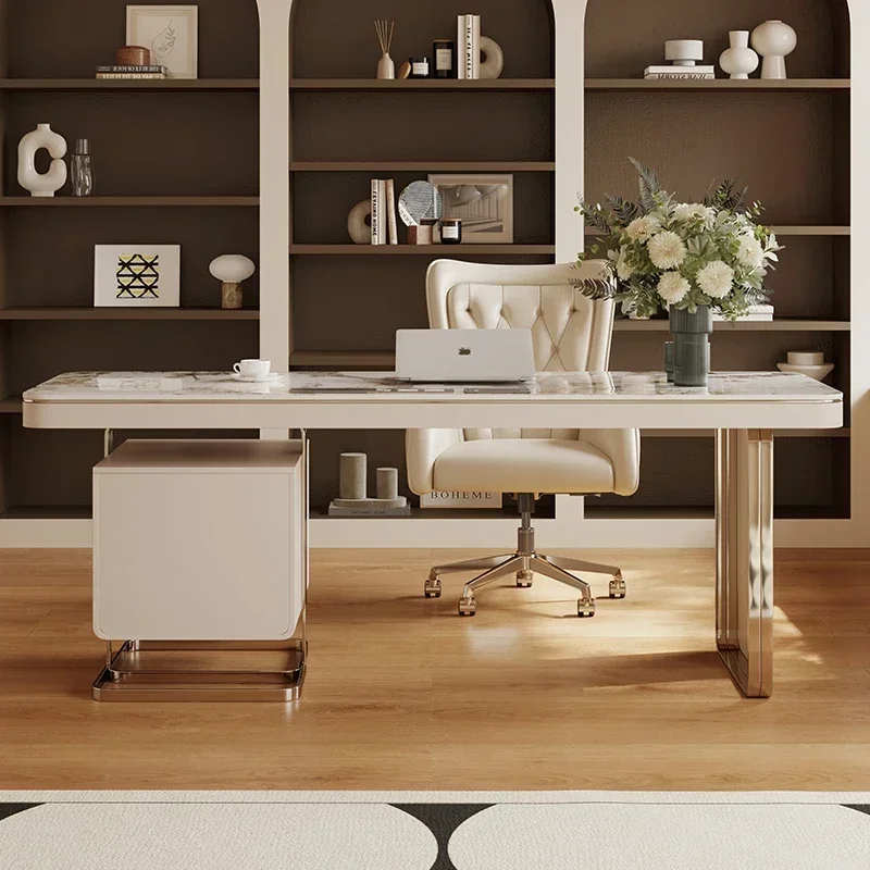 Aesthetic Home Modern Office Desks Luxury Storage Chair Large Writing Desk Organizer Executive Mesa De Comedor Trendy Furniture