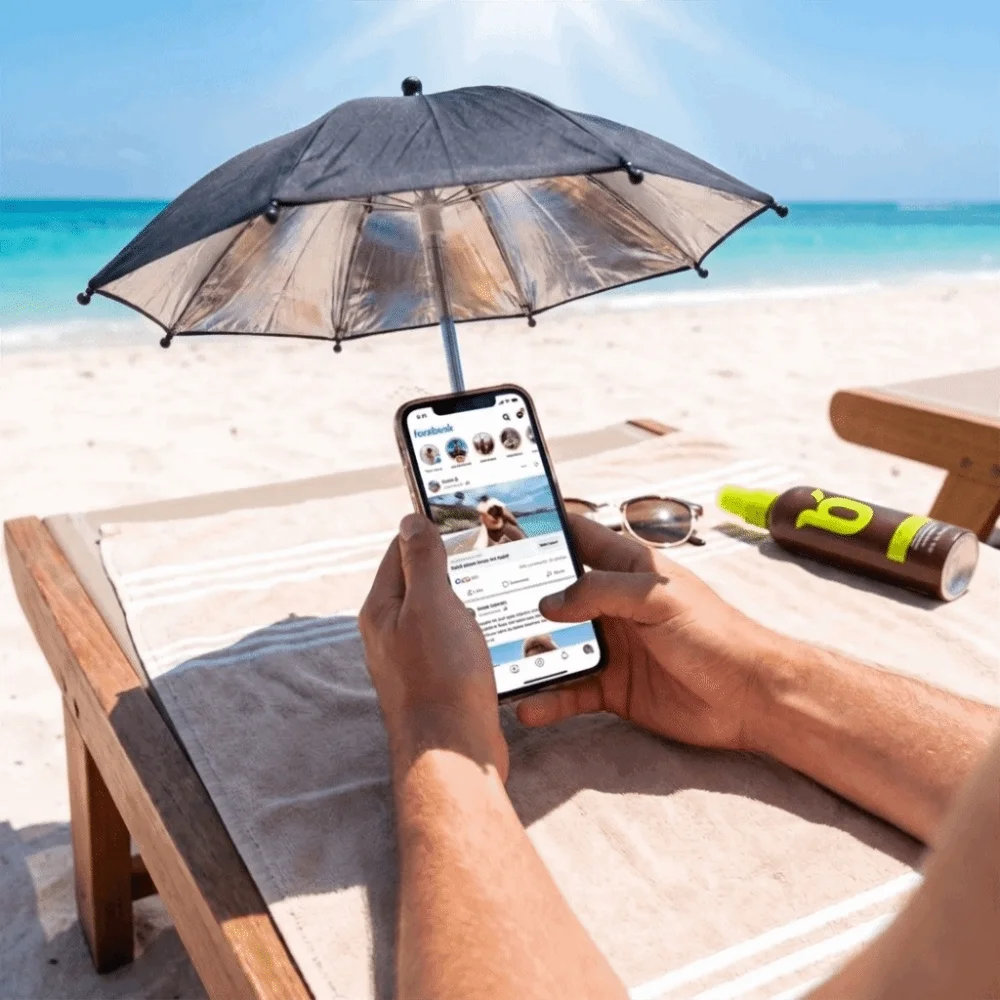 Anti-Glare Phone Sunshade Waterproof 2 Suction Cup Cell Phone Sun Shade Cover Anti-Reflective Screen Universal