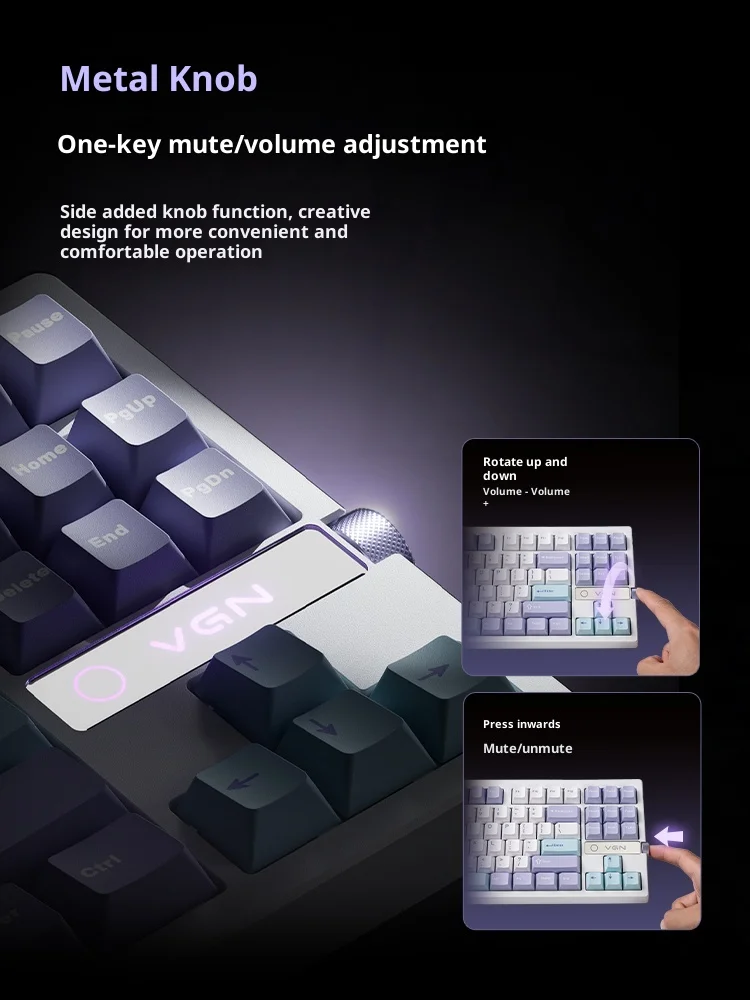 VGN V87 V2 カスタムメカニカルキーボード サイドプリントキー搭載 ワイヤレスBluetooth 3モード ゲーミング・オフィス専用