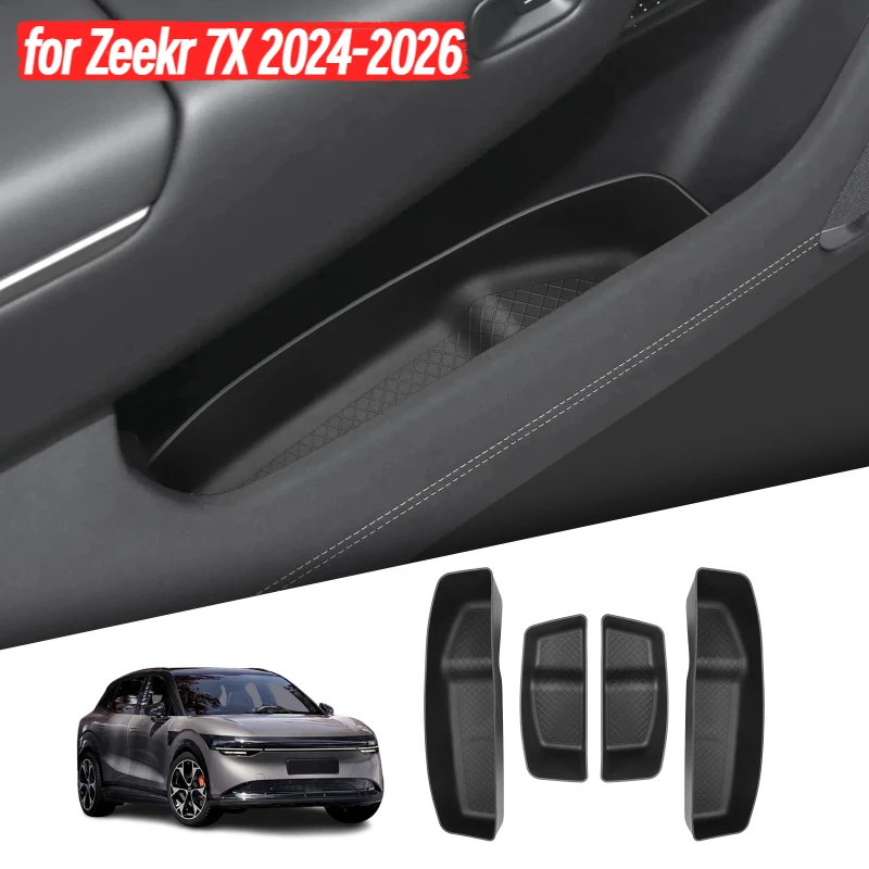 

for Zeekr 7X 2024-2026 Door Side Storage Box TPE Front Rear Door Handle Organizer Tidying Car Accessories 4PCS