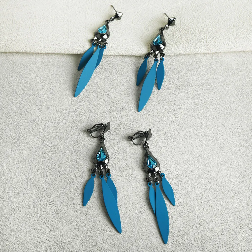 Para/gra Anime Honkai: Star Rail Awenturine Metalowe kolczyki Take Photo Props Akcesoria Kostium Cosplay Klipsy do uszu Prezenty ﻿