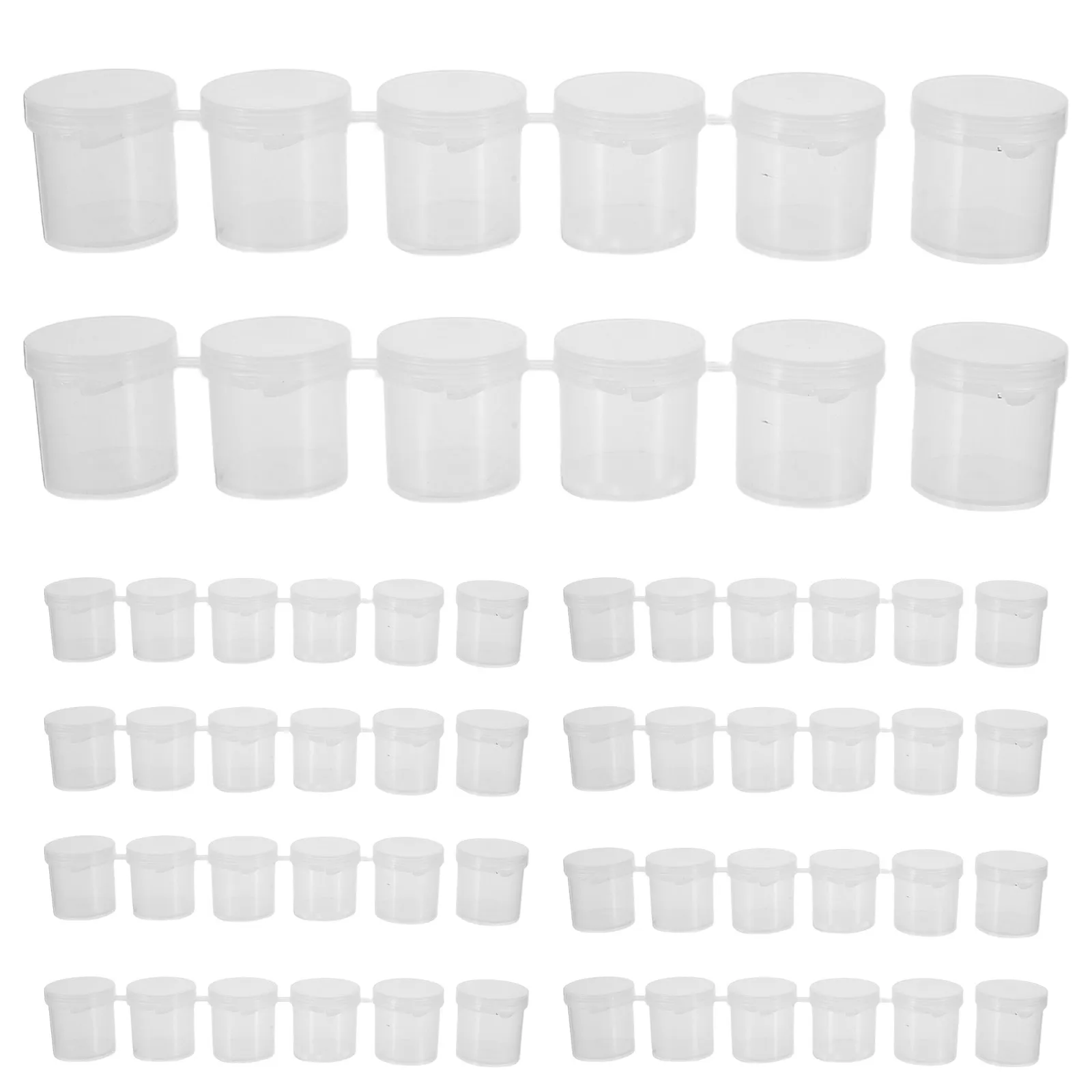 10Pcs Empty Paint Pots Strips Lid Compact Painting Palette Case Portable Storage Box for Art Supplies Outdoor Sketching Mini