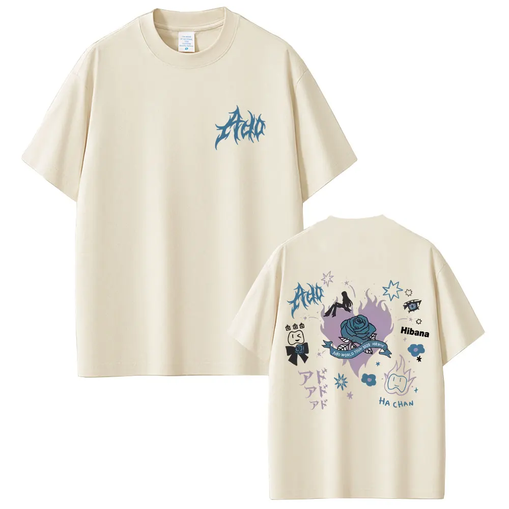 

Ado World Tour 2025 Hibana T-shirt Men Women Clothing Fashion Japanese Style T-shirts Unisex Casual Cotton Vintage T Shirts Tops