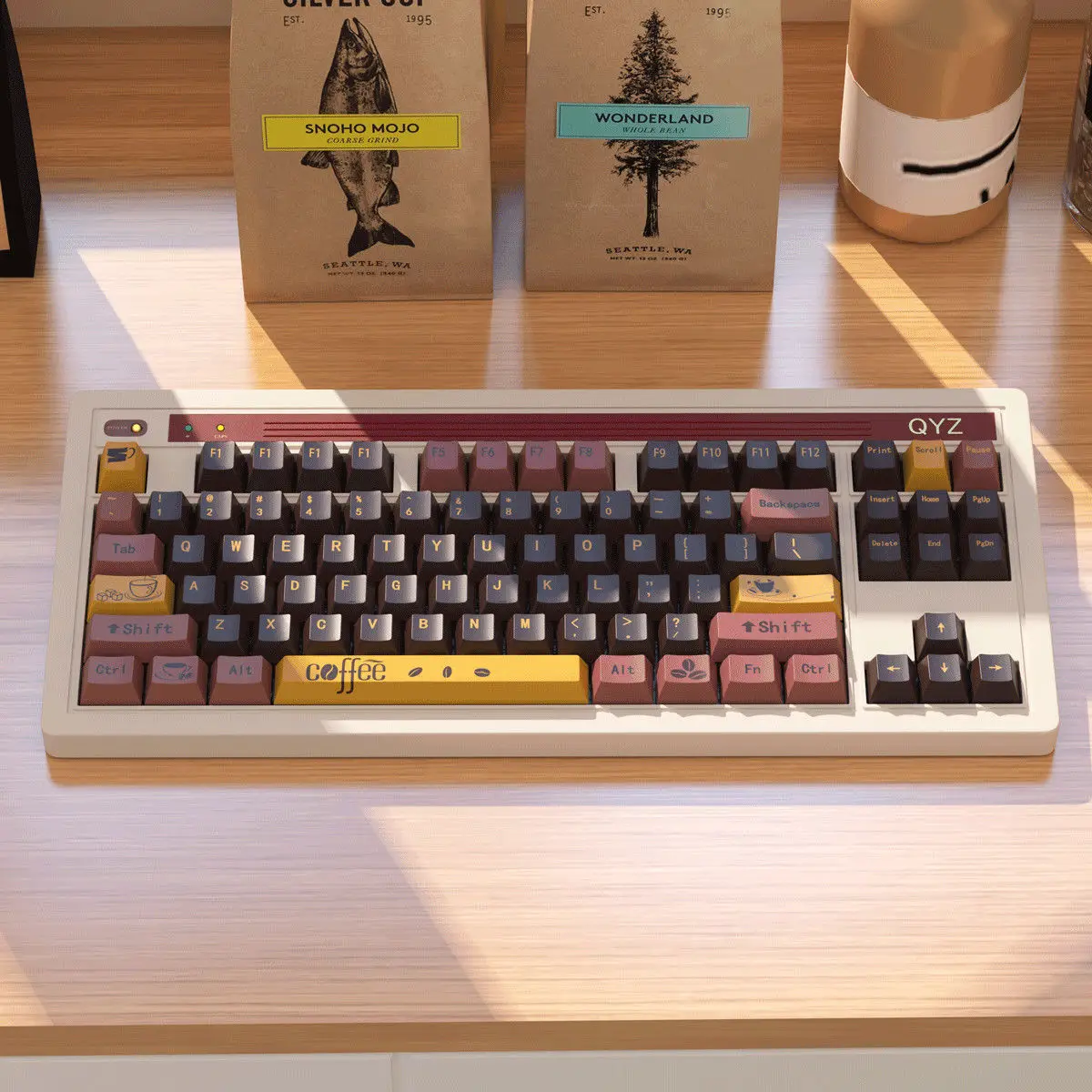 Afternoon Coffee Keycap 125/134 Keys PBT Five-Sided Sublimation Cherry Profile Personality Vintage Mechanical Keyboard Keycaps