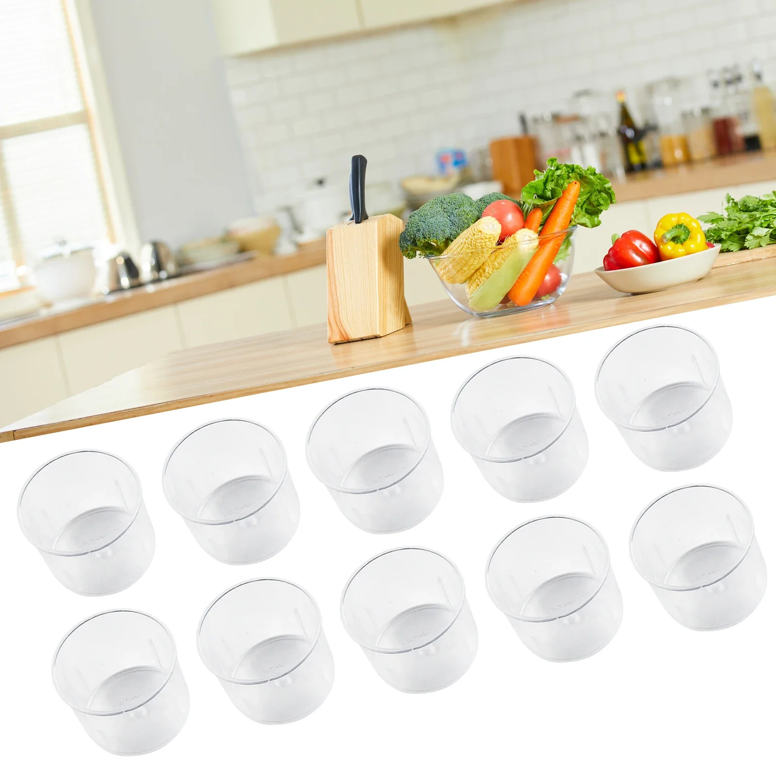 10pc 15ml/30ml Transparent Clear Plastic Double-scale Medicine Measuring Cup Kitchen Seasonings, Oil And Salt Measuring Cup Tool