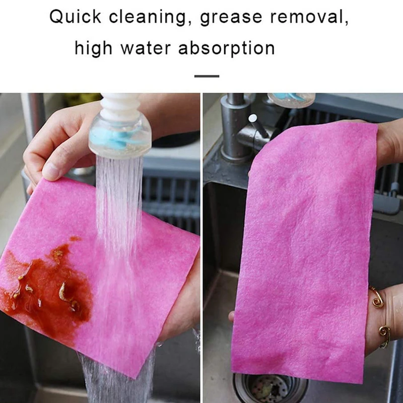 20Pcs Kitchen Cleaning Cloth Anti-Grease Rags Coconut Shell Absorbent Dishcloth Microfiber Wipe Table Towel For Kitchen