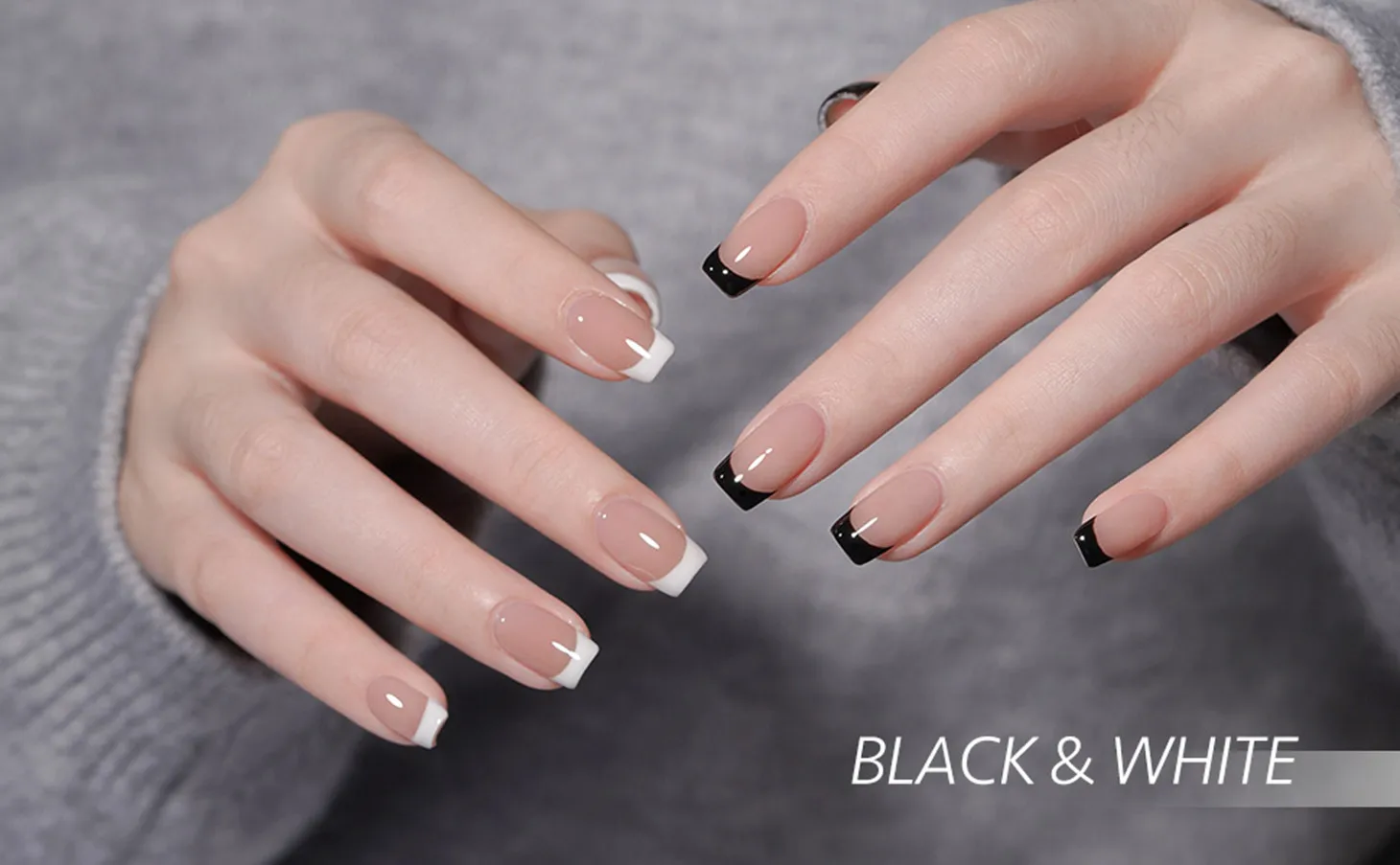 Makart Gel Nagellack Liner Set 8ml, 2 Farben Nail Art Sommer Französisch Politur weiß schwarz für Französisch Spitze Wirbel ziehen Nagel einweichen – Detail 14