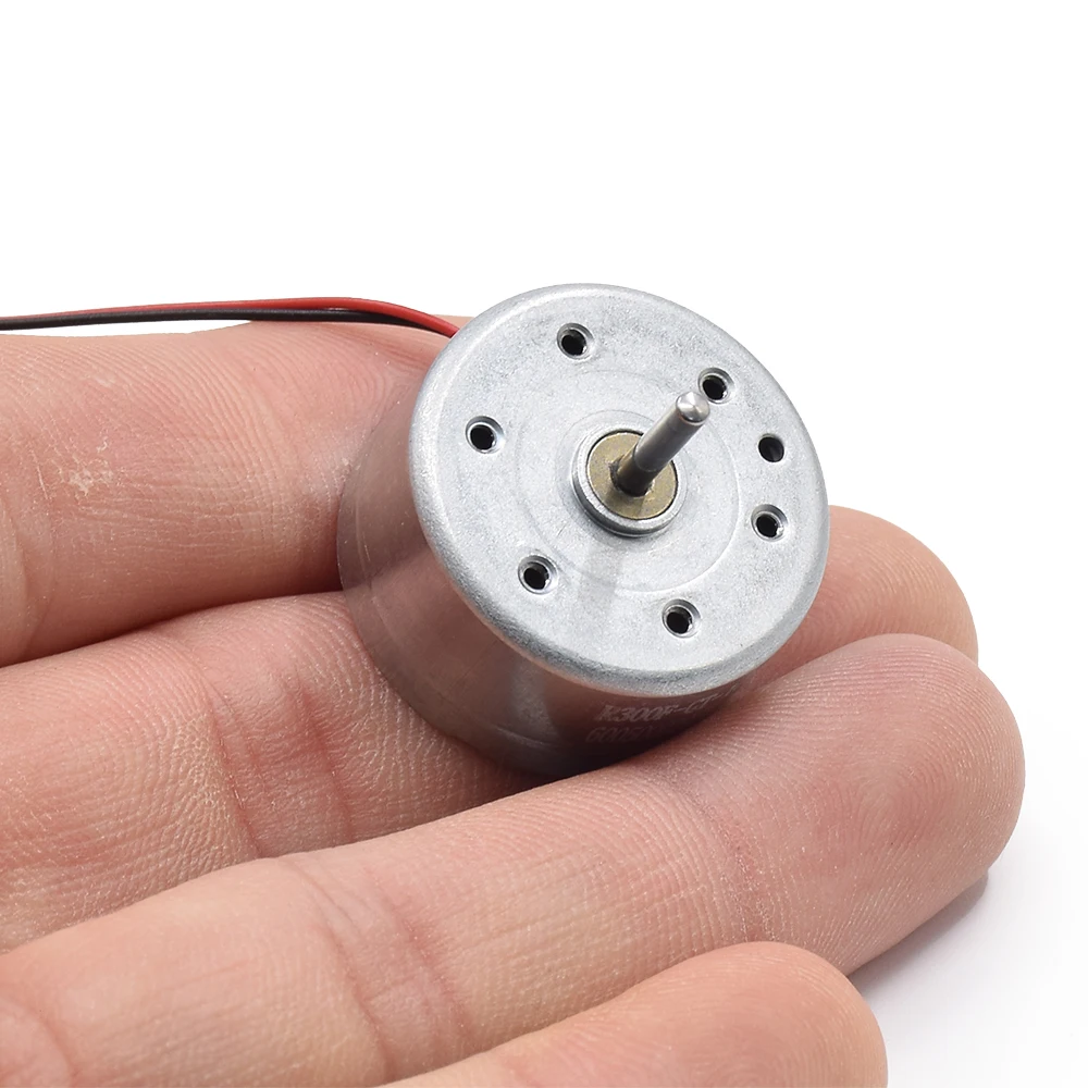 RF-300CT-10390 DC 1.5V-6V 3V Silent Spindle Mini 24mm Round 300 Motor Long Shaft with terminal for Solar Engine Fan Toy DIY