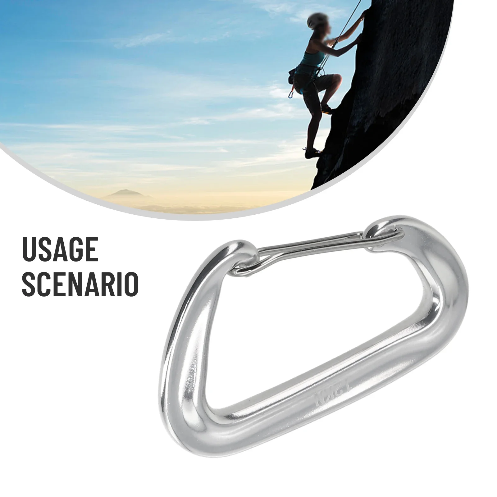 Moschettone a forma di D gancio a Clip portatile per arrampicata Clip a scatto 12KN moschettone con gancio per zaino in alluminio per arrampicata