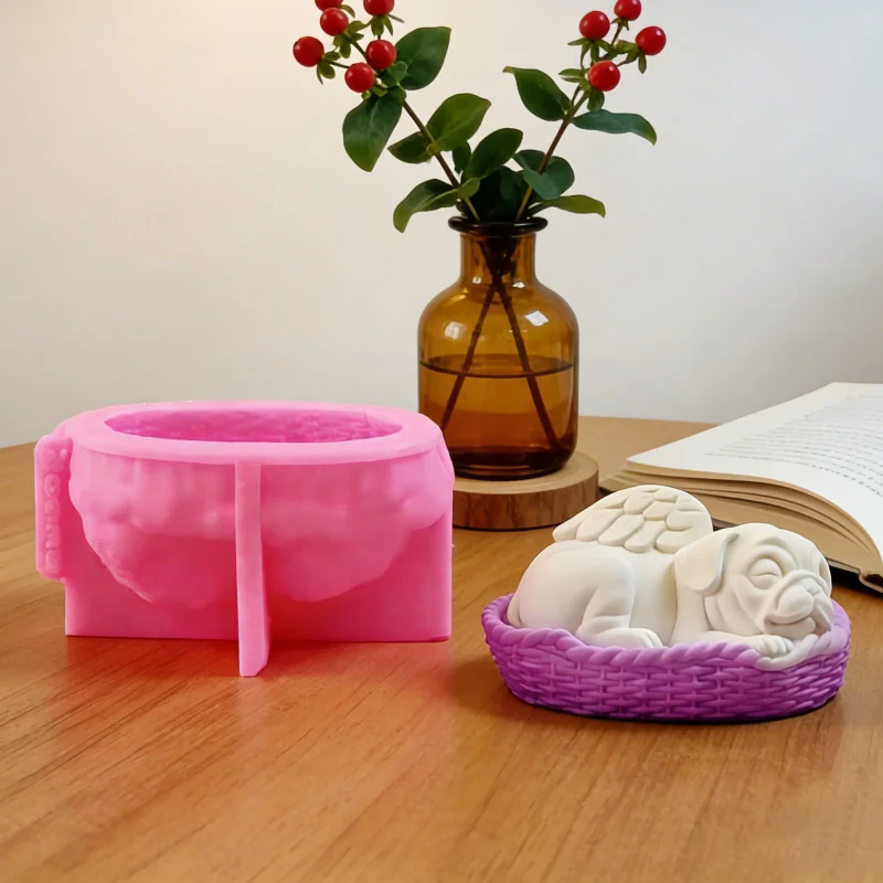 

Силиконовая форма для корзин-ангелов и собак-сделай сам, гипсовые подсвечники, фигурки для ароматерапии и поделки для домашнего декора