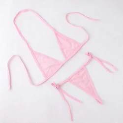 Maillot de bain 2 pièces pour femmes, lingerie sexy, bikini, soutien-gorge, string, vêtements de plage, microbikini, bain trempé