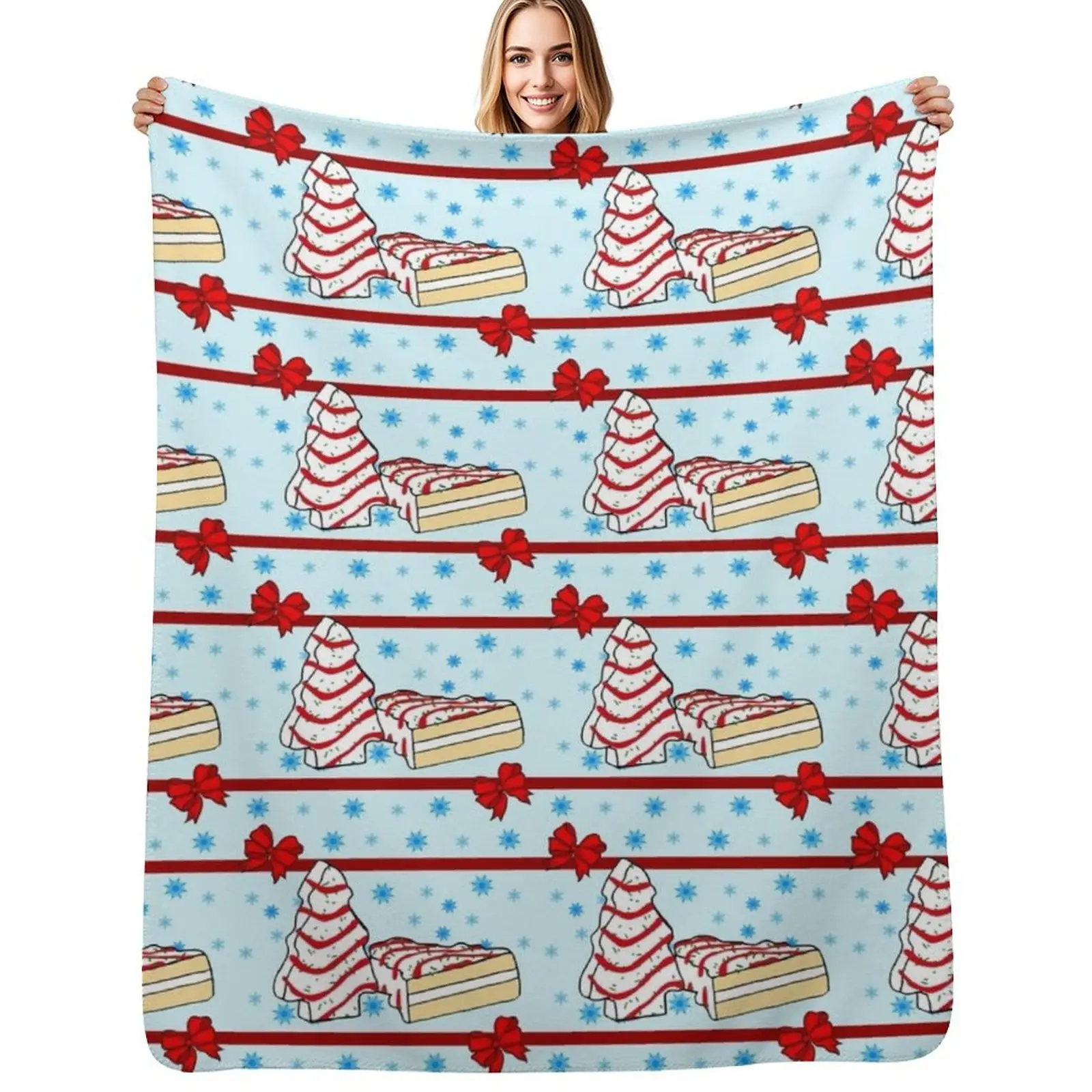 Little Debbie Christmas Cakes Throw Blanket Easy Care Comfortable Blanket for Couch