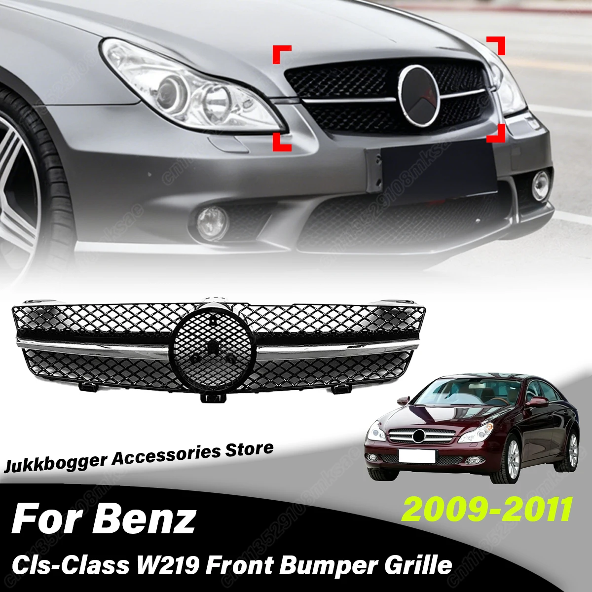 

For Mercedes-Benz Cls-Class W219 AMG 2009 2010 2011 Automobile Front Air Intake Grille Radiator Cover Decoration Accessories Kit