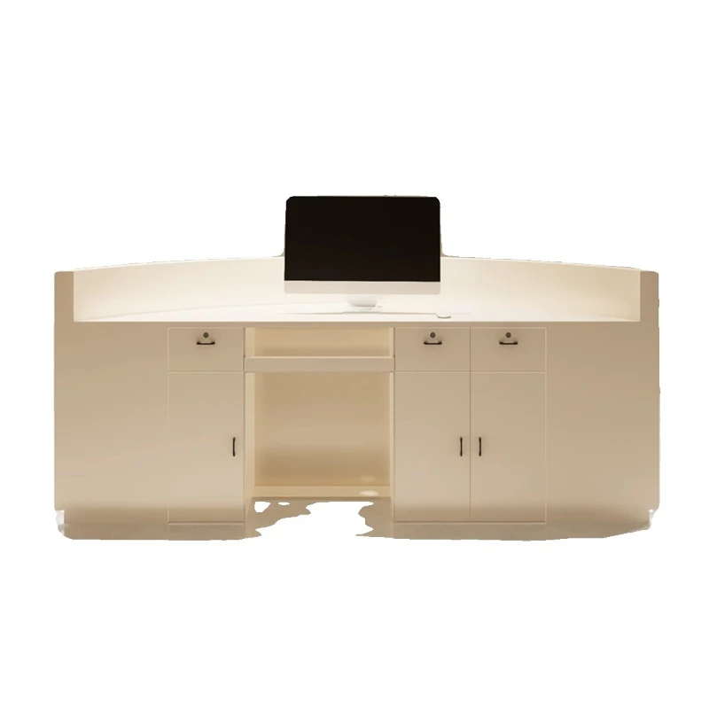 

Light luxury simple arc front desk plate paint counter