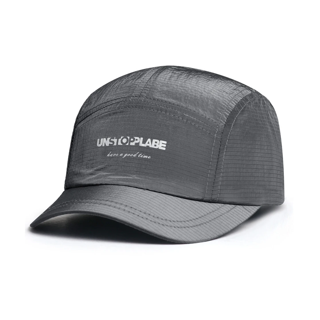 Summer Lightweight Moisture-Wicking Checked Letter-Style Short-Brimmed Baseball Cap for Outdoor Leisure and Breathability