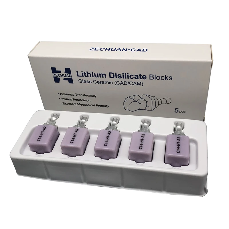 C14 LT/HT Lithium Disilicate Cad Cam Dental Translucency Materials Emax Glass Ceramic Blocks