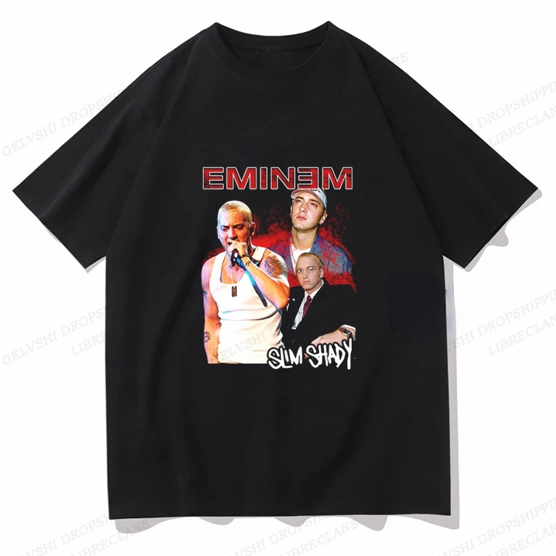 Summer Eminem T Shirt Men Fashion T-shirt women Cotton oversized Tshirt boy Hip Hop Top Tee Y2k Camiseta Clothes Rapper футболка