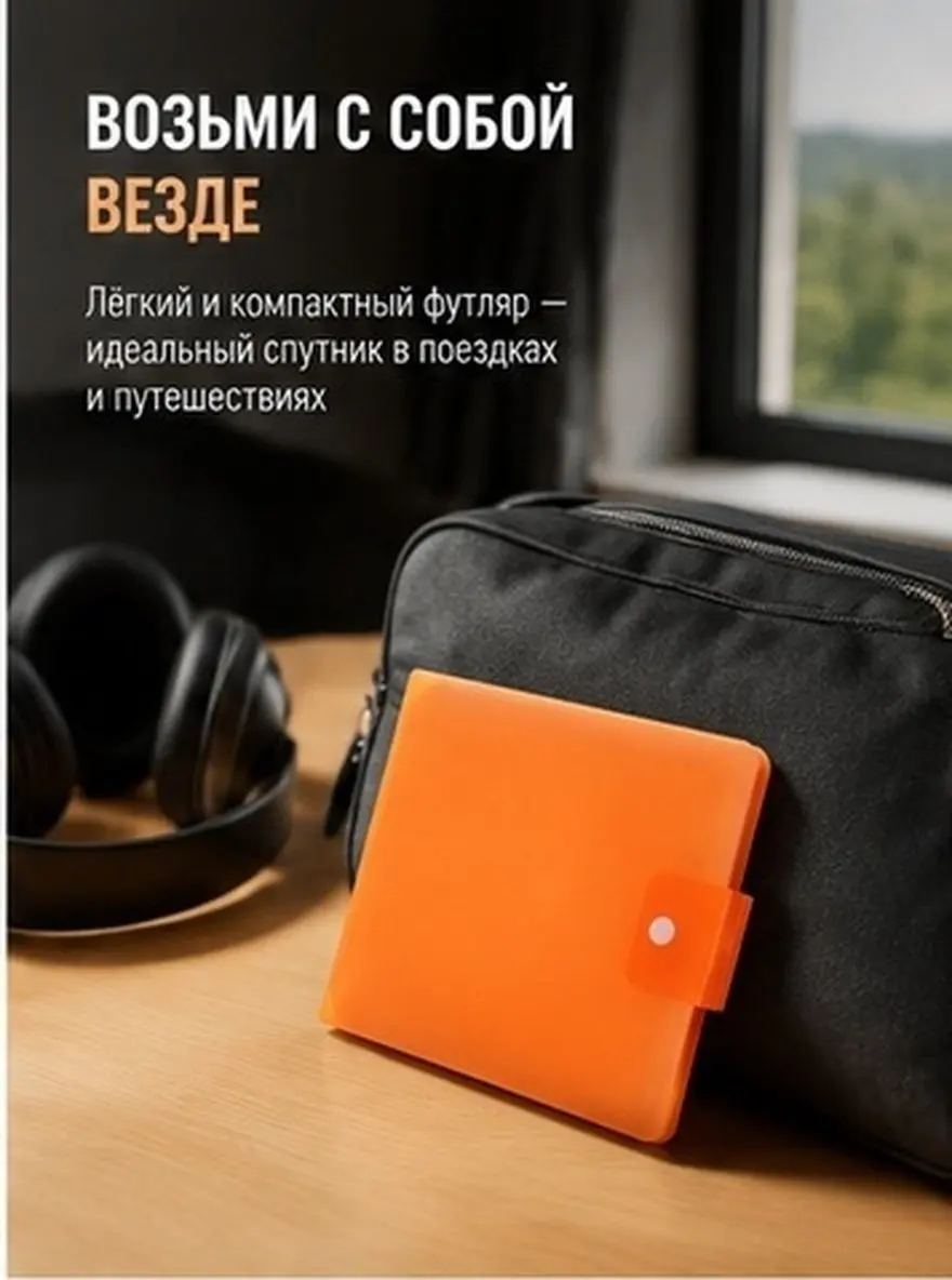 1Pcs Heavy Duty Plastic Cd Dvd Storage Case Large Capacity Transparent Window Disc Bag for Collectors Travelers Music Fans Car
