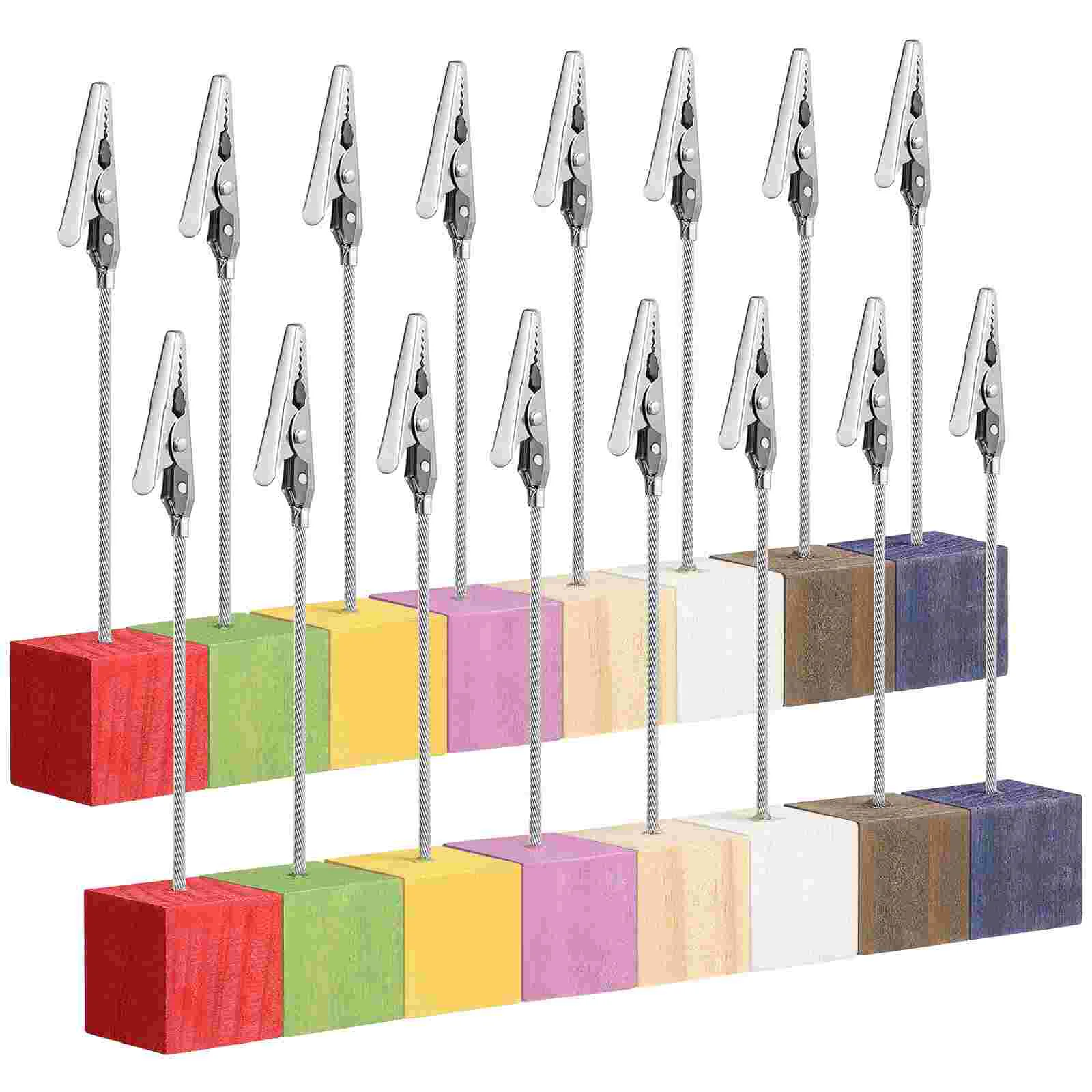 16 Pcs Place Card Holders for Table Picture Tables Photo Stands Cord Number Frame