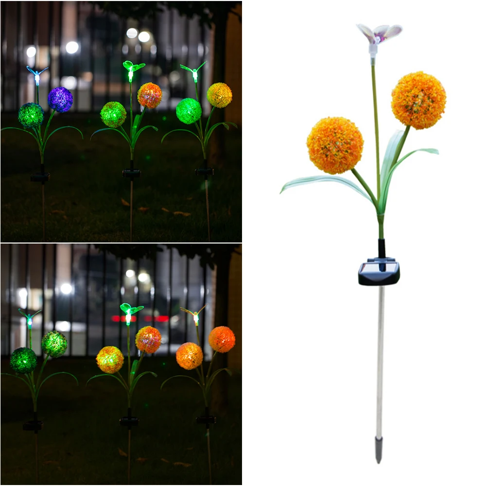 

Dandelion Solar Stake Lights LED Flowers Orange Landscape Lamp Waterproof Garden Decoration Outdoor Use Long Term