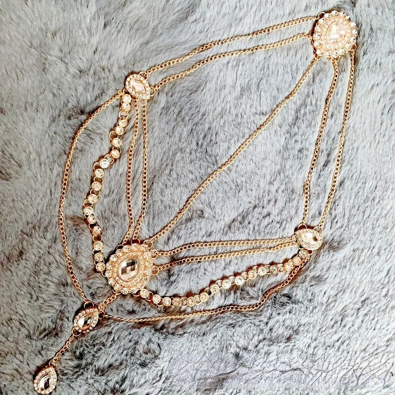 Luxury Bohemian Style Headdress Hair Accessories Female Super Fairy Ethnic Style Head Chain Crystal Bride Headpiece Halloween