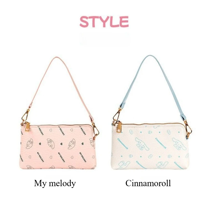 

Sanrio My Melody 2026 New Women's Handbag Fashion Cinnamoroll Underarm Bag Cartoon Pink Versatile Girl Mini Storage Shoulder Bag