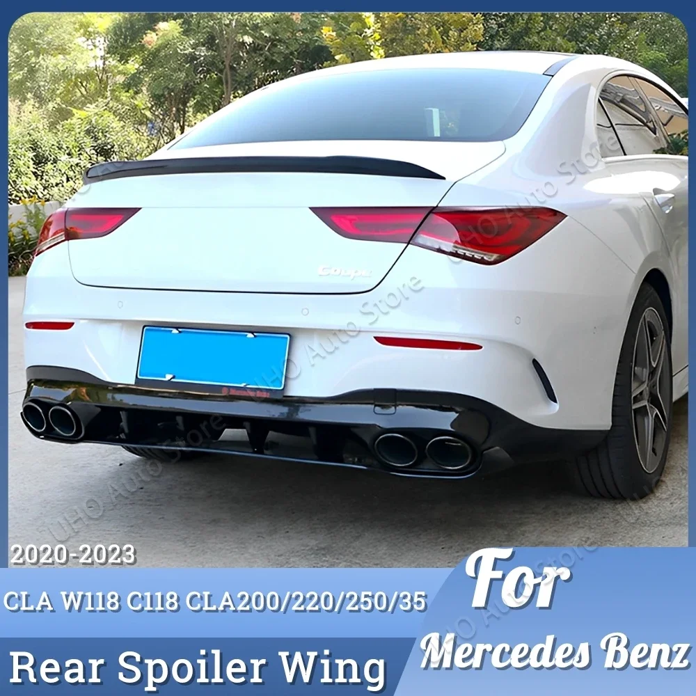 Rear Spoiler Wing Trunk Lip Splitter For Mercedes Benz CLA class C118 W118 X118 CLA180 200 220 250 Coupe AMG 2020 2021 2022 2023