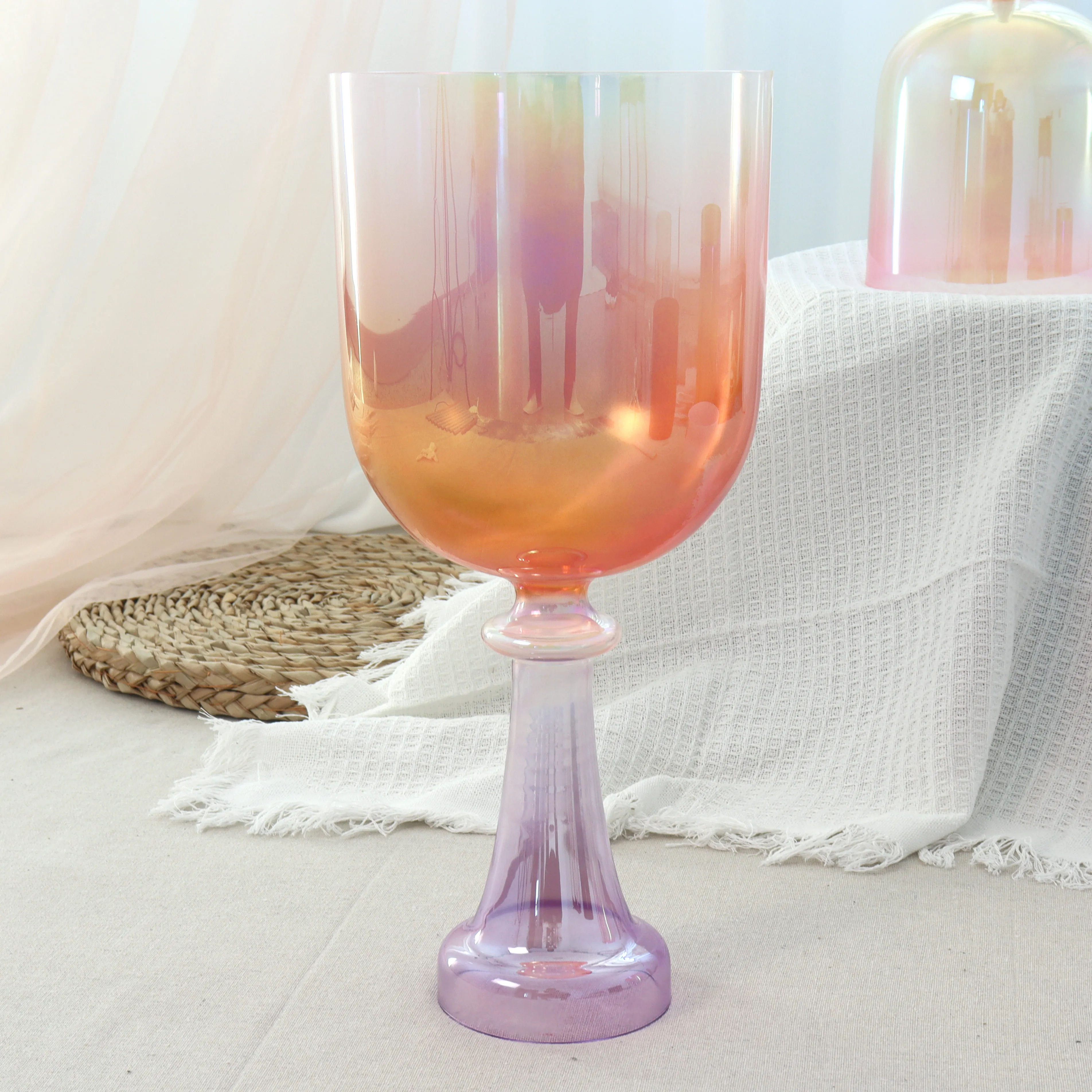 ZHQH 7 بوصة كريستال كوارتز شفاف ملون 432 هرتز مع حقيبة حقيبة مطرقة وحلقة على شكل حرف O متضمنة أدوات صوت كريستالية #1