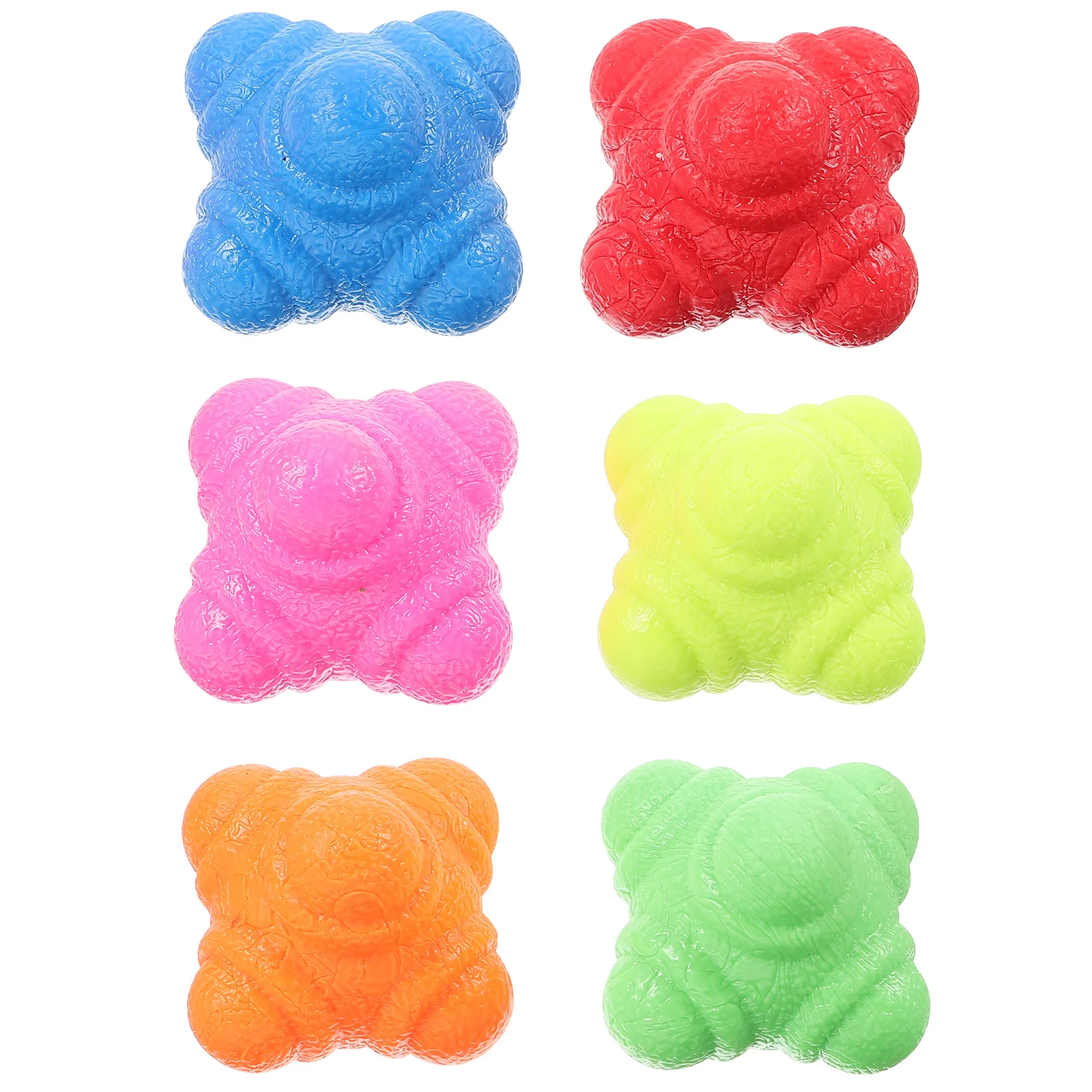 6 قطعة كرات رد فعل سداسية Tpr معدات تدريب اللياقة البدنية المتينة لتنسيق اليد والعين كرة تمرين خفة الحركة الرياضية