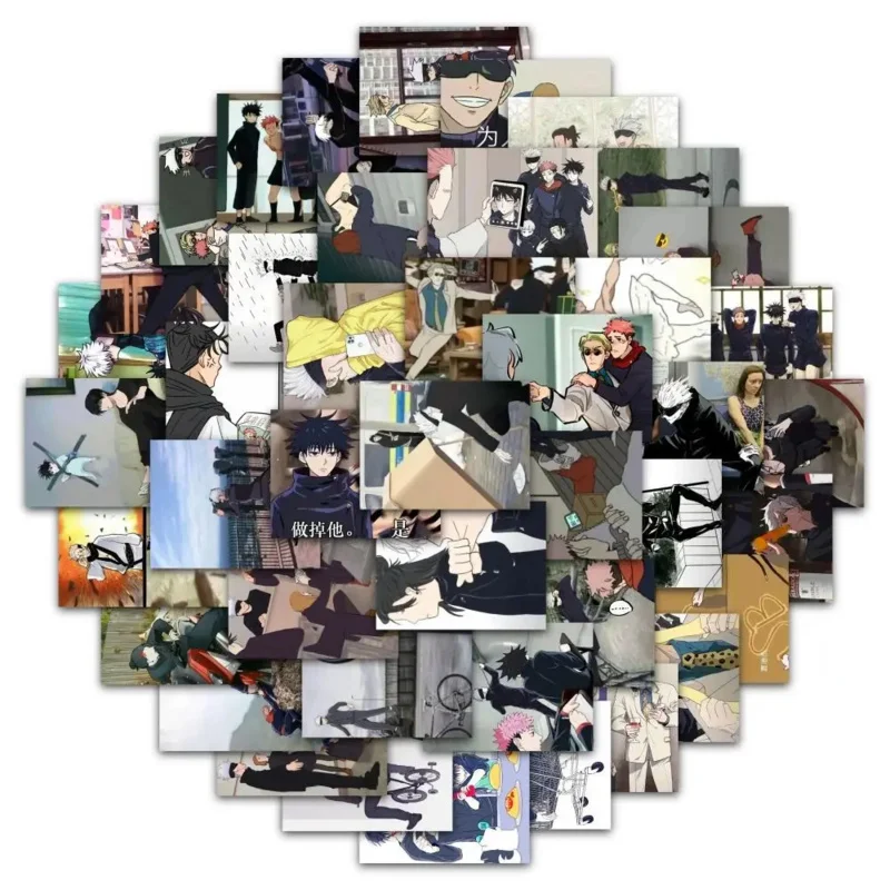 Jujutsu Kaisen 63 ورقة Q نسخة Satoru Gojo تزيين أنيمي المقرب Ambitus Pinup صورة مضحكة عالية الوضوح العلامات هدية #6