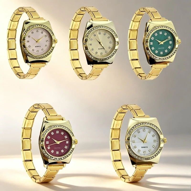 Trendy  Modular Watch Stainless Steel Band Ins Style Unisex Quartz Wristwatch Simple Trendy Student Daily All‑match Wrist Watch