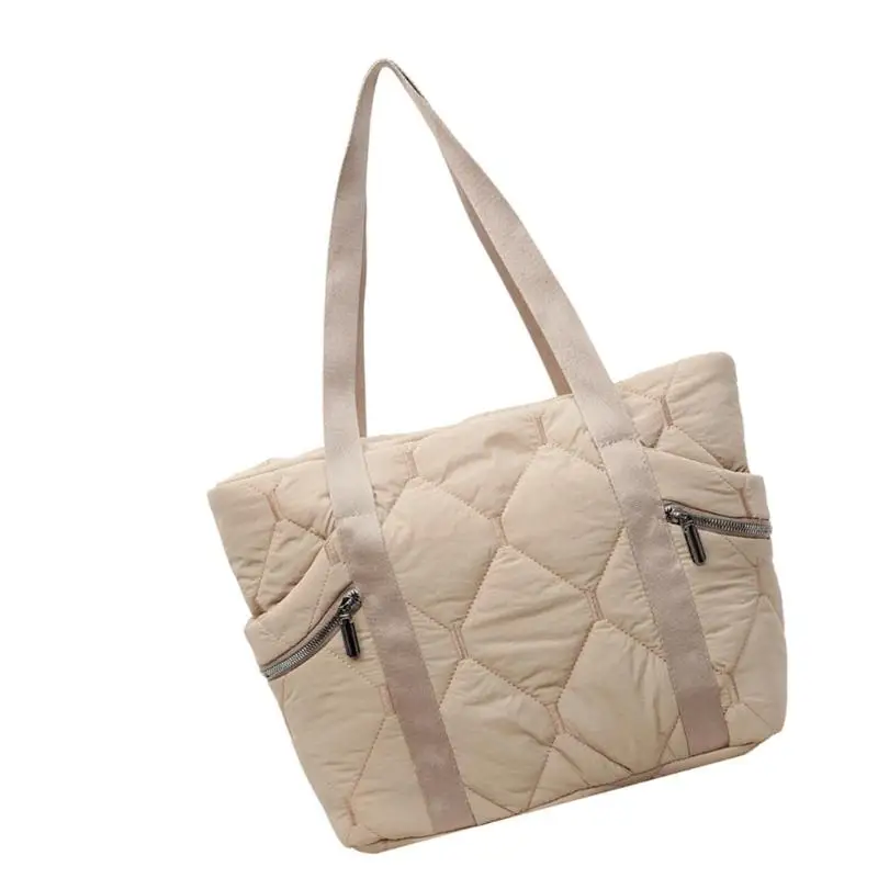 X5XA Practical Wear Resistant Shoulder Bag Stylish Quilted Pattern Roomy Interior Compartments