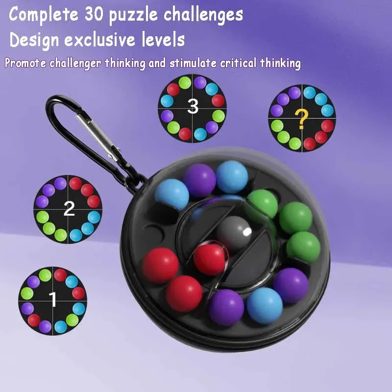 Gry logiczne i puzzle 3D, obrotowa magiczna kula z koralikami, zabawki antystresowe, gra logiczna i intelektualna dla dzieci i dorosłych