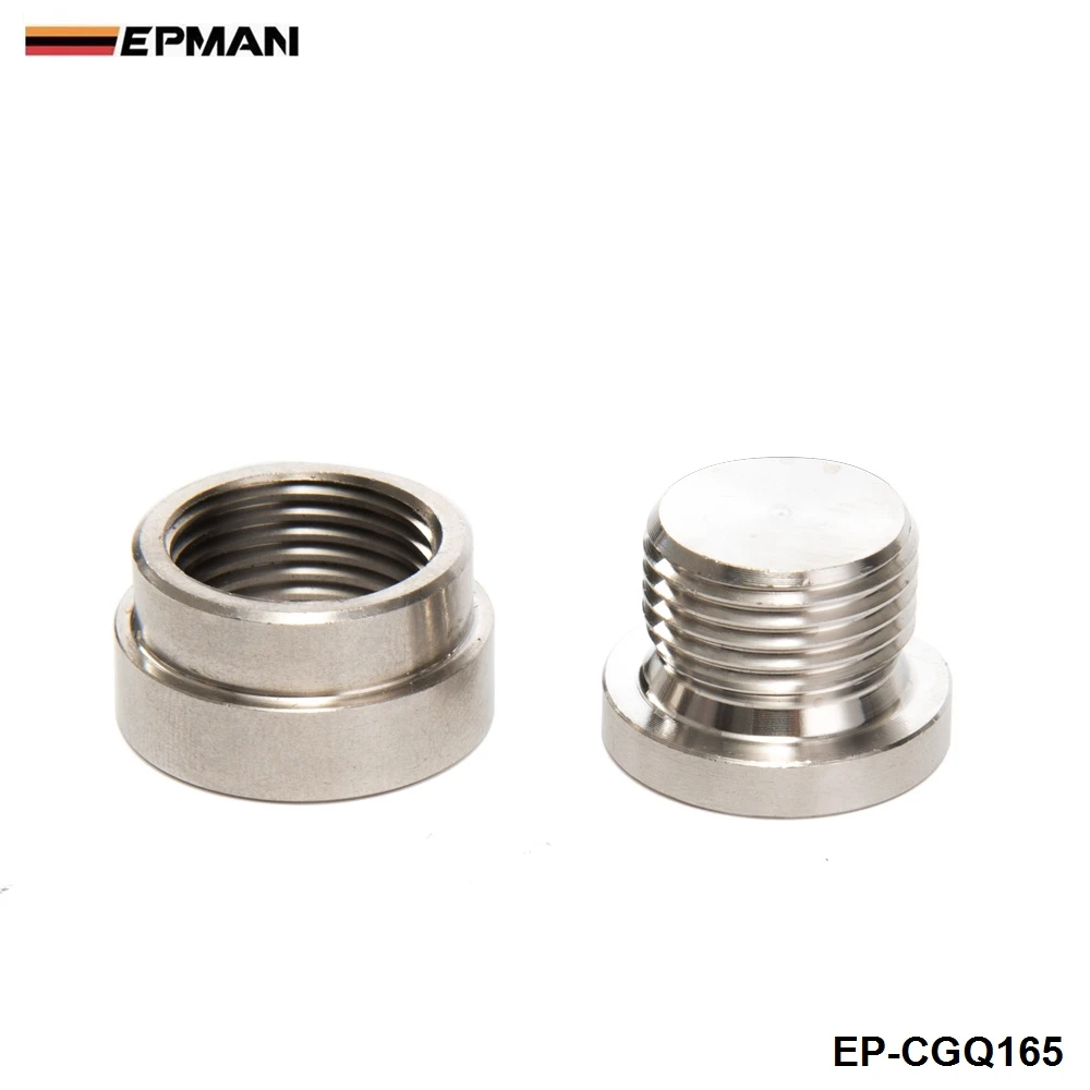 EPMAN Universal O2 Sensor Stepped Mounting Boss (1Bungs/1Plugs) M18X1.5 Fits For American Cars EP-CGQ165