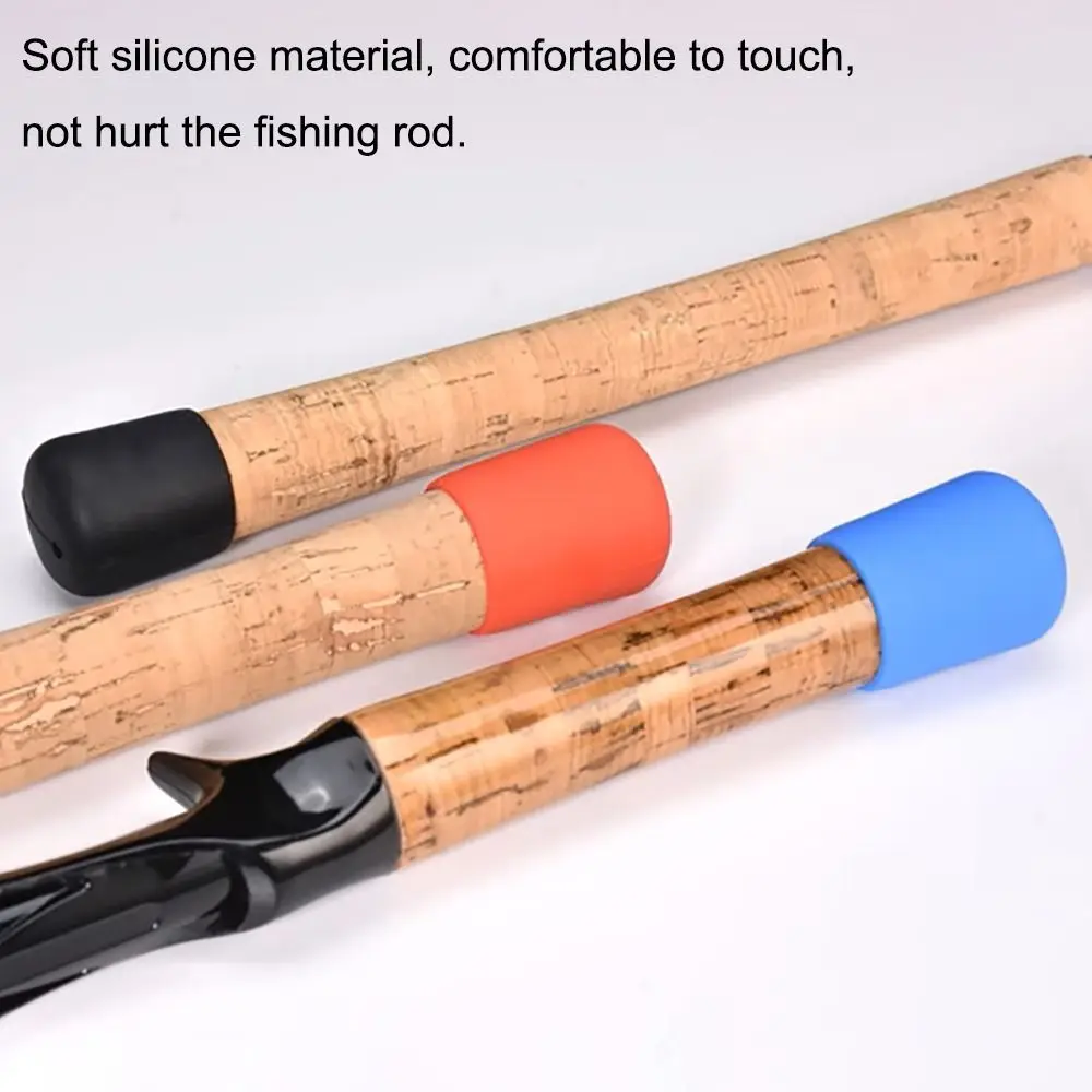 New Silicone Fishing Rod End Cap Strong Elasticity Multiple Colors Fishing Rod Tail Plug Protector Case