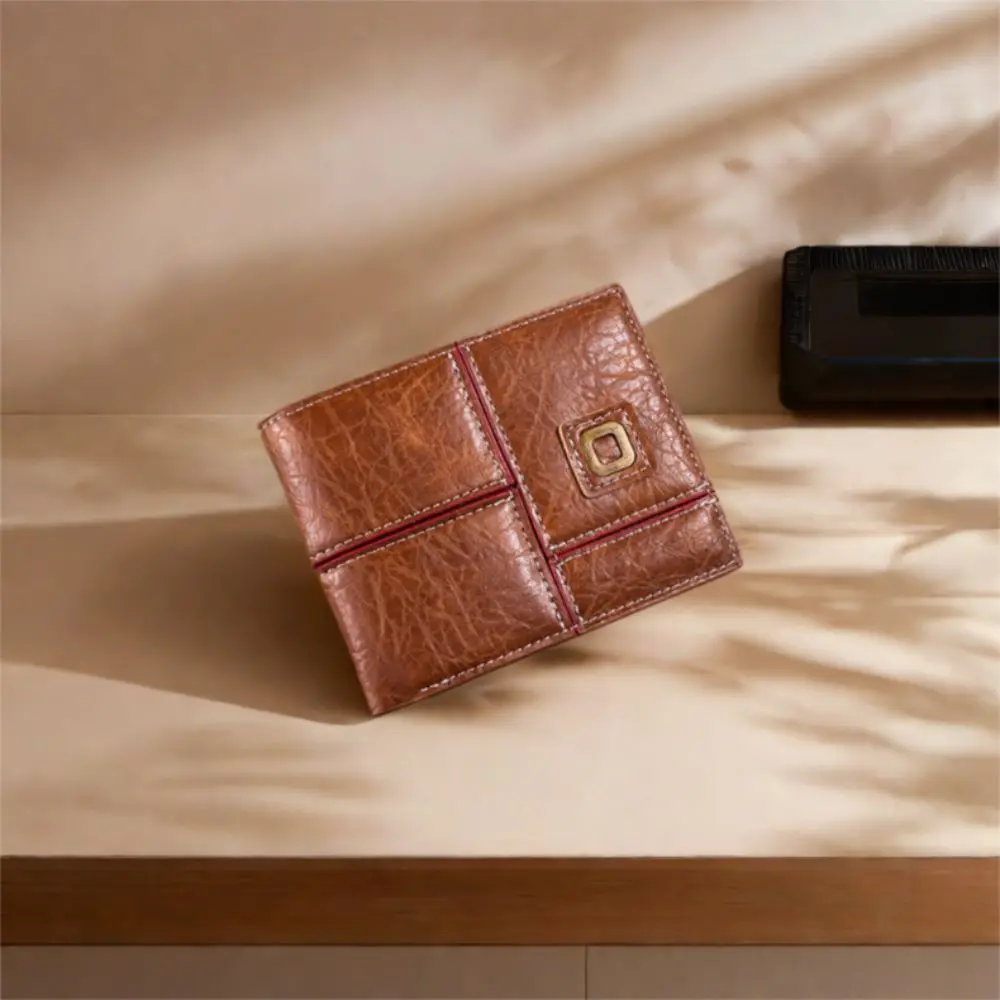 

Luxury Classic Men's Short Wallet Pu Leather Casual Credit Card Holder Solid Color Business Male Bifold Wallets Male