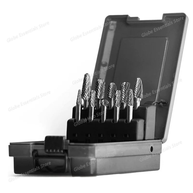 

Tungsten Carbide Burrs Set 6mm Shank Double Cut Solid Power Tools Rotary Files Bits for Die Grinder Metal Wood Milling