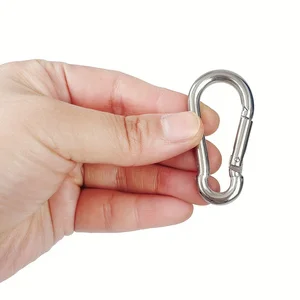 

4-piece set, stainless steel spring buckle outdoor camping connector, size 1.58 inches x 1.97 inches x 3.14 inches, suitable for