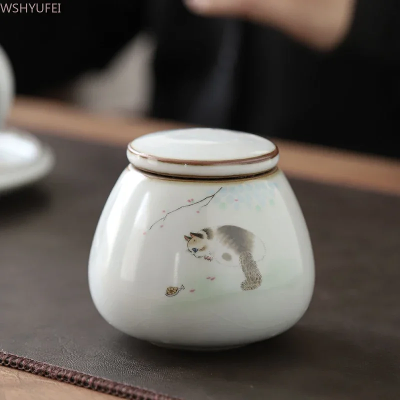 Urns for Ceramics Ashes Sealed Cremation Funeral Keepsake Human Pet Suitable Memorial Home Fireplaces Burial Ash Urn Cat