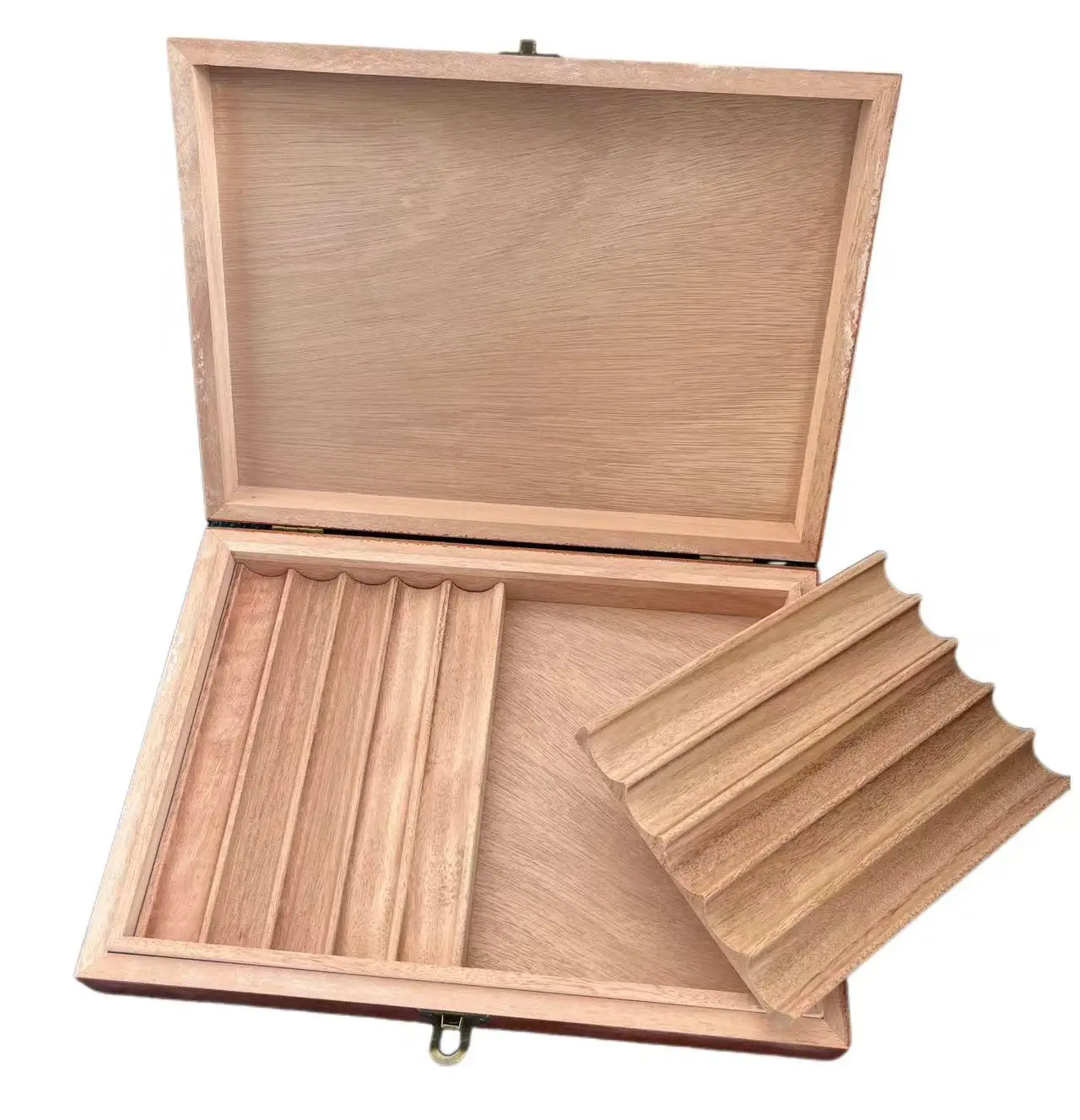 Custom Luxury Wooden Cigar Box｜Rectangle Hinged Lid Storage Box｜Premium Natural Wood Packaging