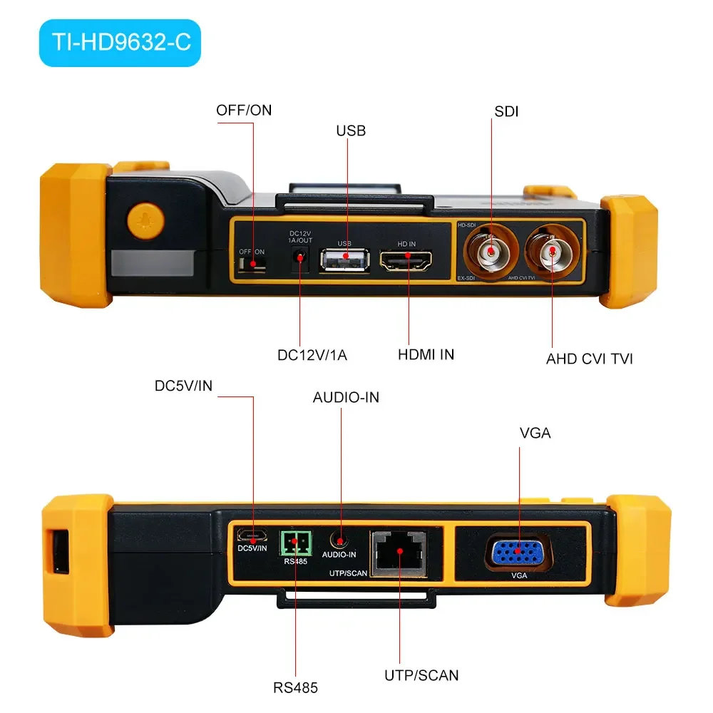 Imagem -04 - Pegatisan Cctv Tester com Hdmi e Vga Input Cabo Tracker Monitor de Câmera de Vigilância por Vídeo 4k Cctv Tester 8mp Ahd Cvi Tvi Sdi