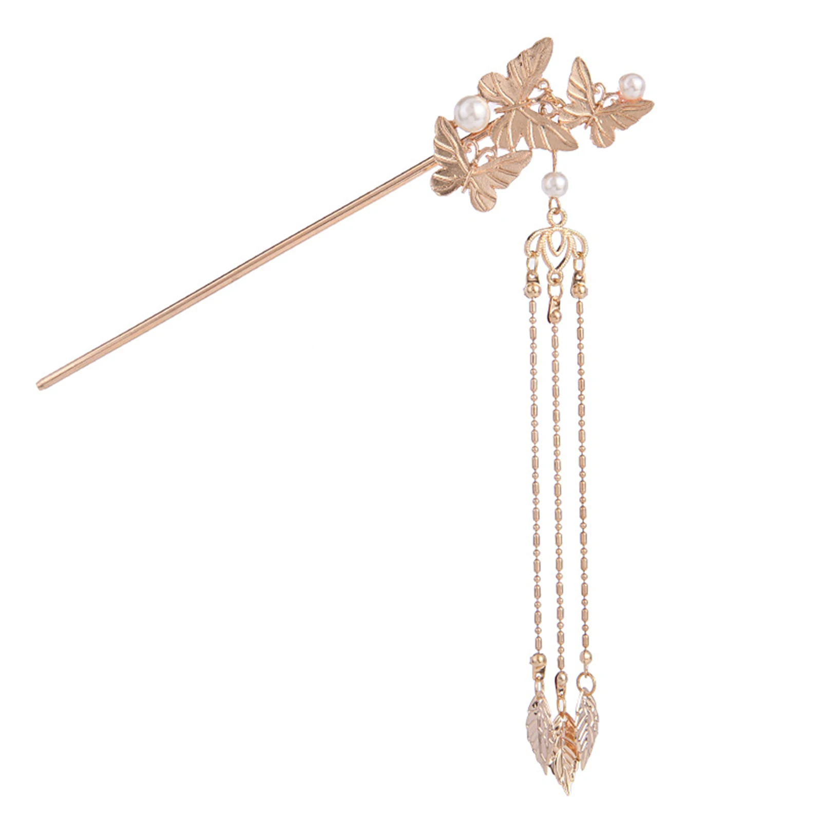 Metal Han Chinese Clothing Hair Chopsticks Vintage Butterfly Decor Hair Chopsticks for Women Girls and Hairdressing Salon