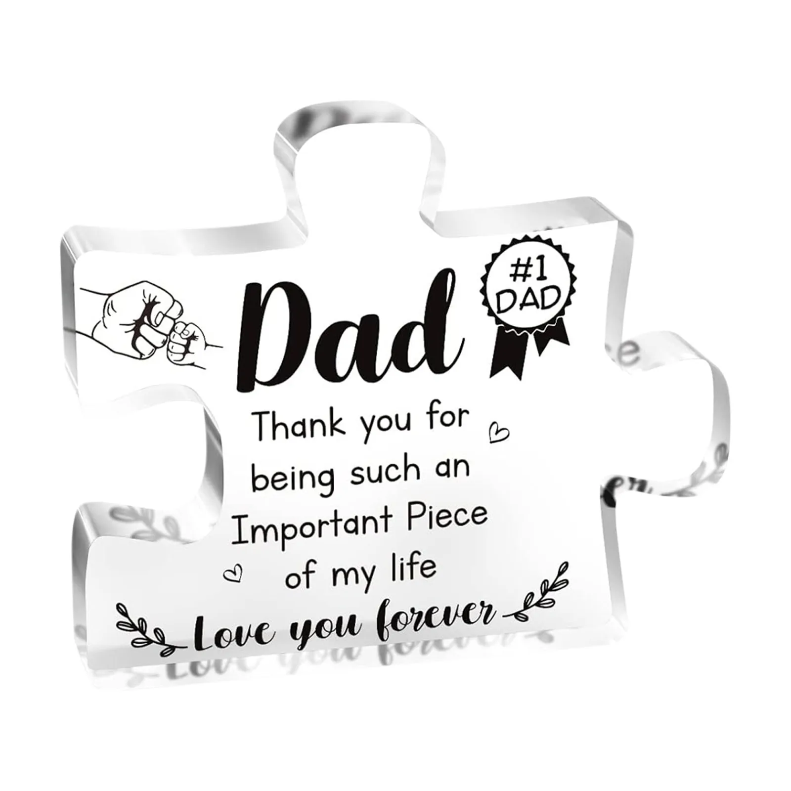 Gifts For Dad From Daughter Son mom Ever Gifts Unique Father Birthday Acrylic Puzzle Shaped Plaque Moments Christmas Ornament