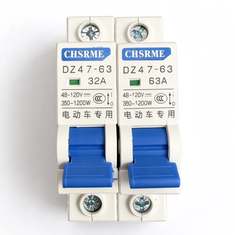 Dc Circuit Breaker MCB DZ47-63 1P 20A 100A 12V 24V 36V 48V 72V Electric Vehicle Dedicated Overload Protection Din Rail Mounting