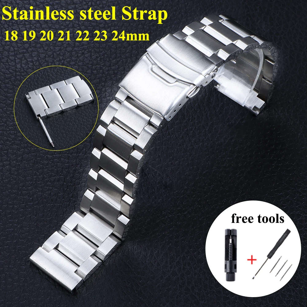 18 19 20 21 22 23 24 mm Edelstahl-Uhrenarmband für Samsung Galaxy Armband Metallarmband für Huawei GT3 Pro 46 42 mm