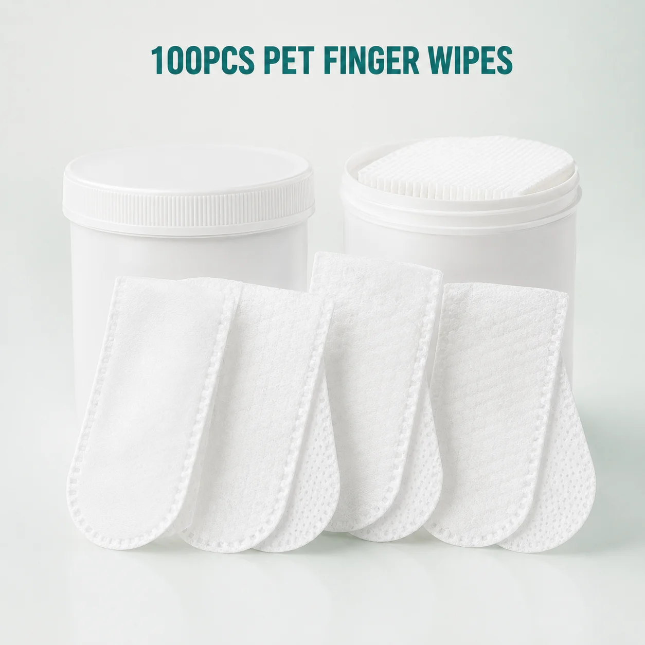 100 Stück Fingerwischtücher für Hunde und Katzen, sanfte Mehrzweck-Reinigungstücher für die tägliche Pflege von Zähnen, Ohren und Augen. – Detail 6