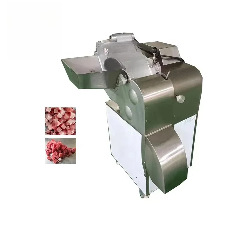 

3D automatic high-speed frozen beef cube slicer, ham cube cutter
