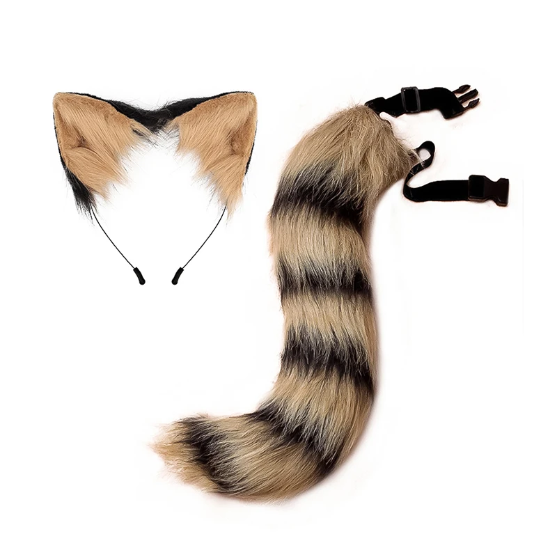 New Halloween Party Adjustable Simulation Fox Tail Plush Fox Ears Hair Band Cosplay Anime Exhibition Dress Up Accessories