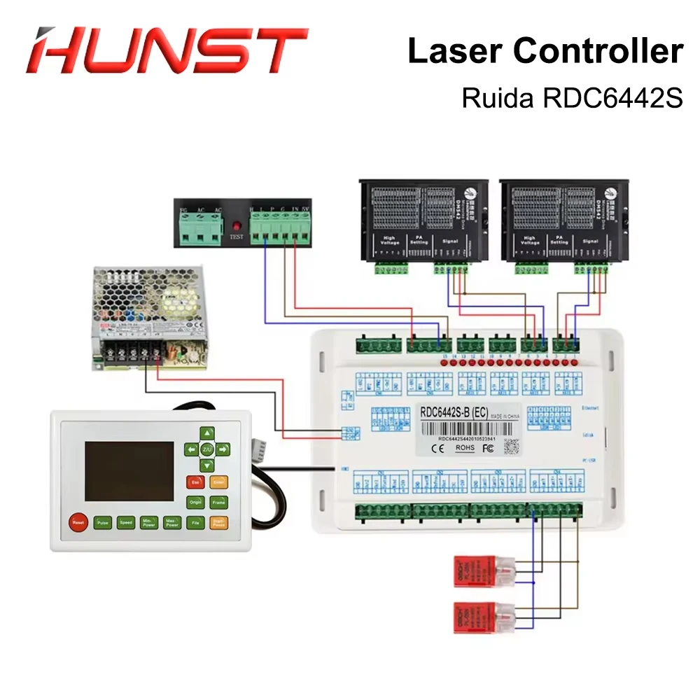 Hunst Ruida RDC6442S RDC6442G Co2 ليزر DSP بطاقة التحكم النقش بالليزر وآلة القطع نظام التحكم اللوحة الأم #4